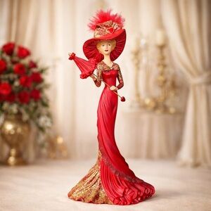 Thomas Kinkade Companion of Caring Figurine Passion for Red w/ COA Hamilton